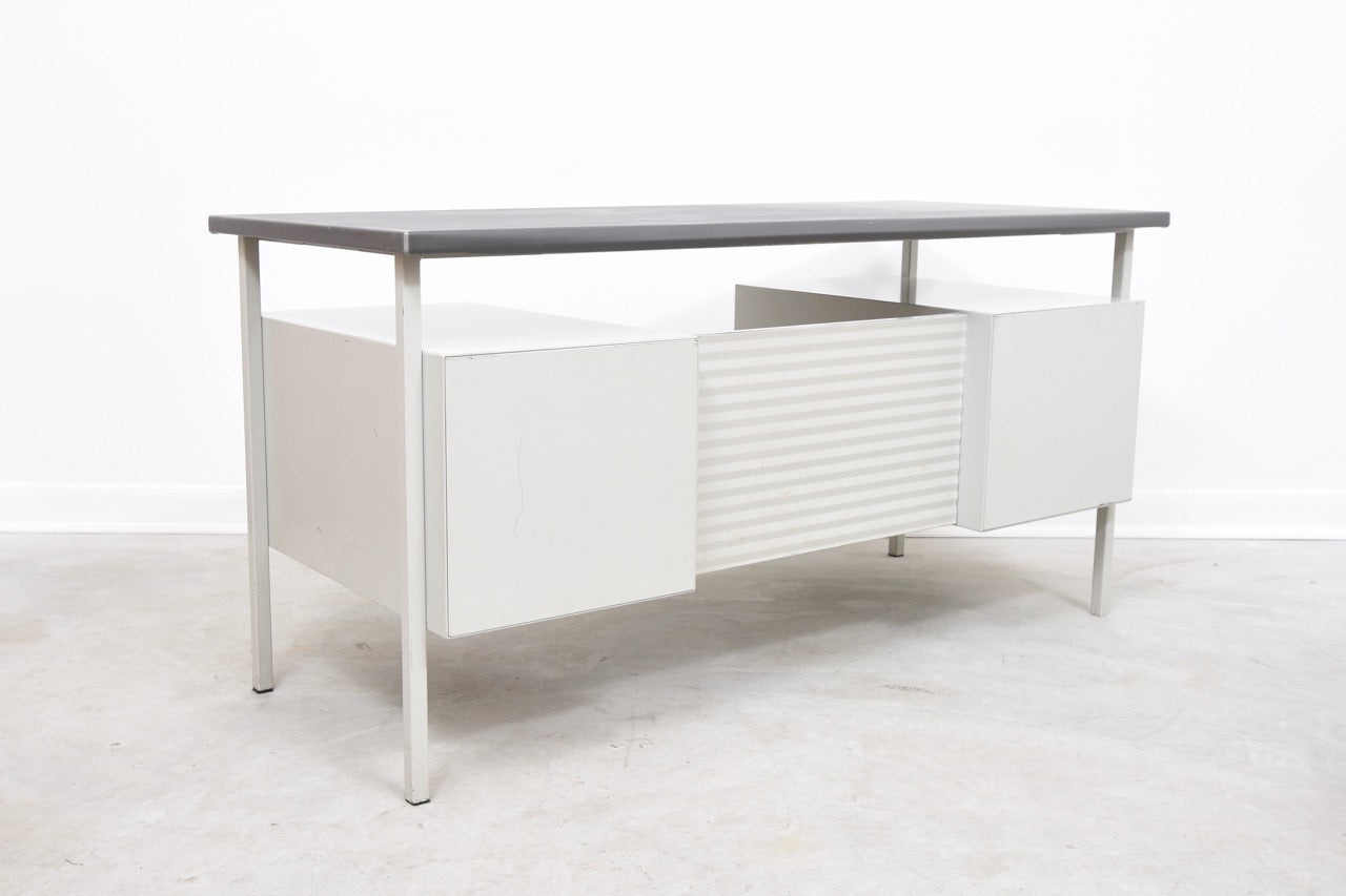 Twin pedestal steel desk by A.R. Cordemeijer