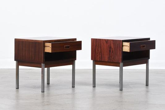 Pair of rosewood bedside tables by Nipu