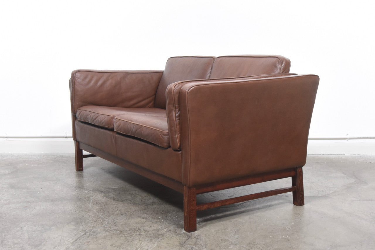 Two seat leather sofa