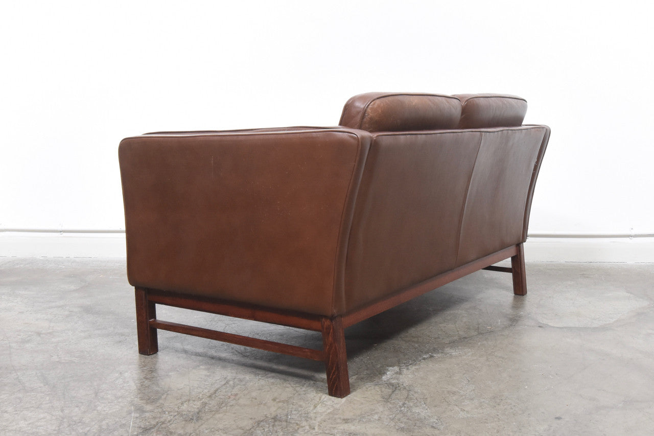 Two seat leather sofa