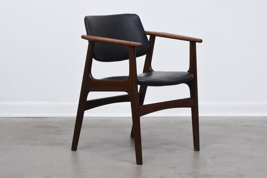 Beech + leather armchair by Eric Buch