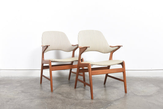 Two available: Teak-framed armchair