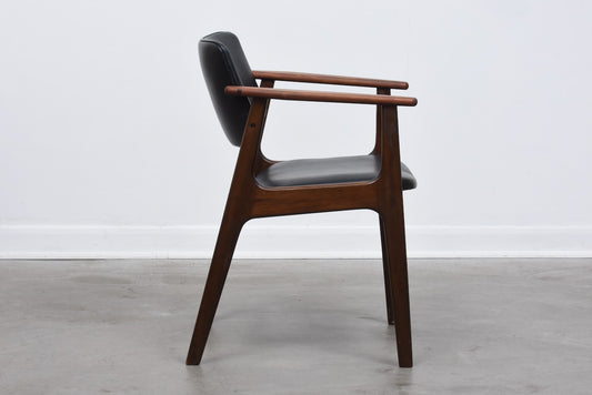 Beech + leather armchair by Eric Buch