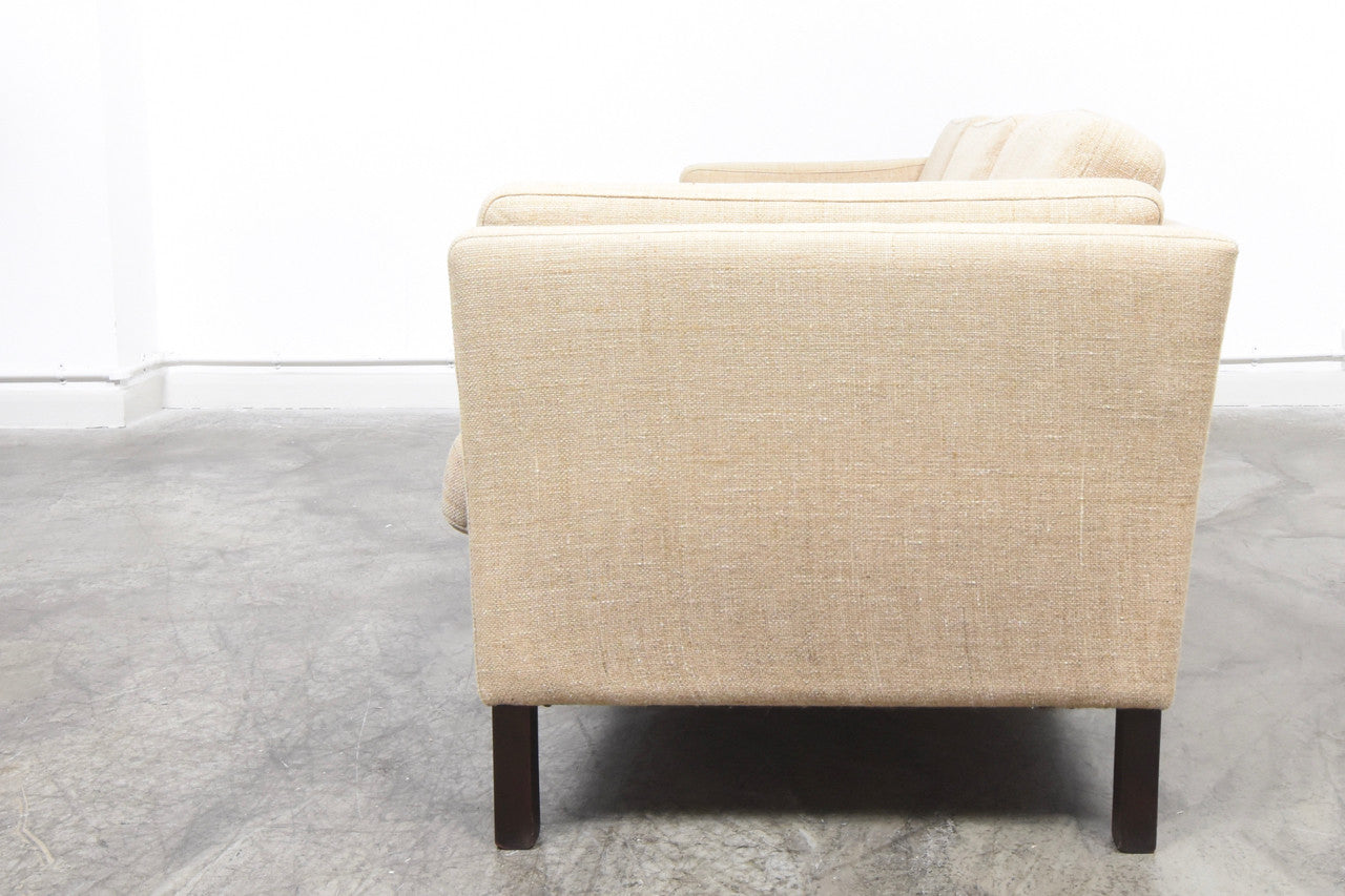Wool three seat sofa on squared legs