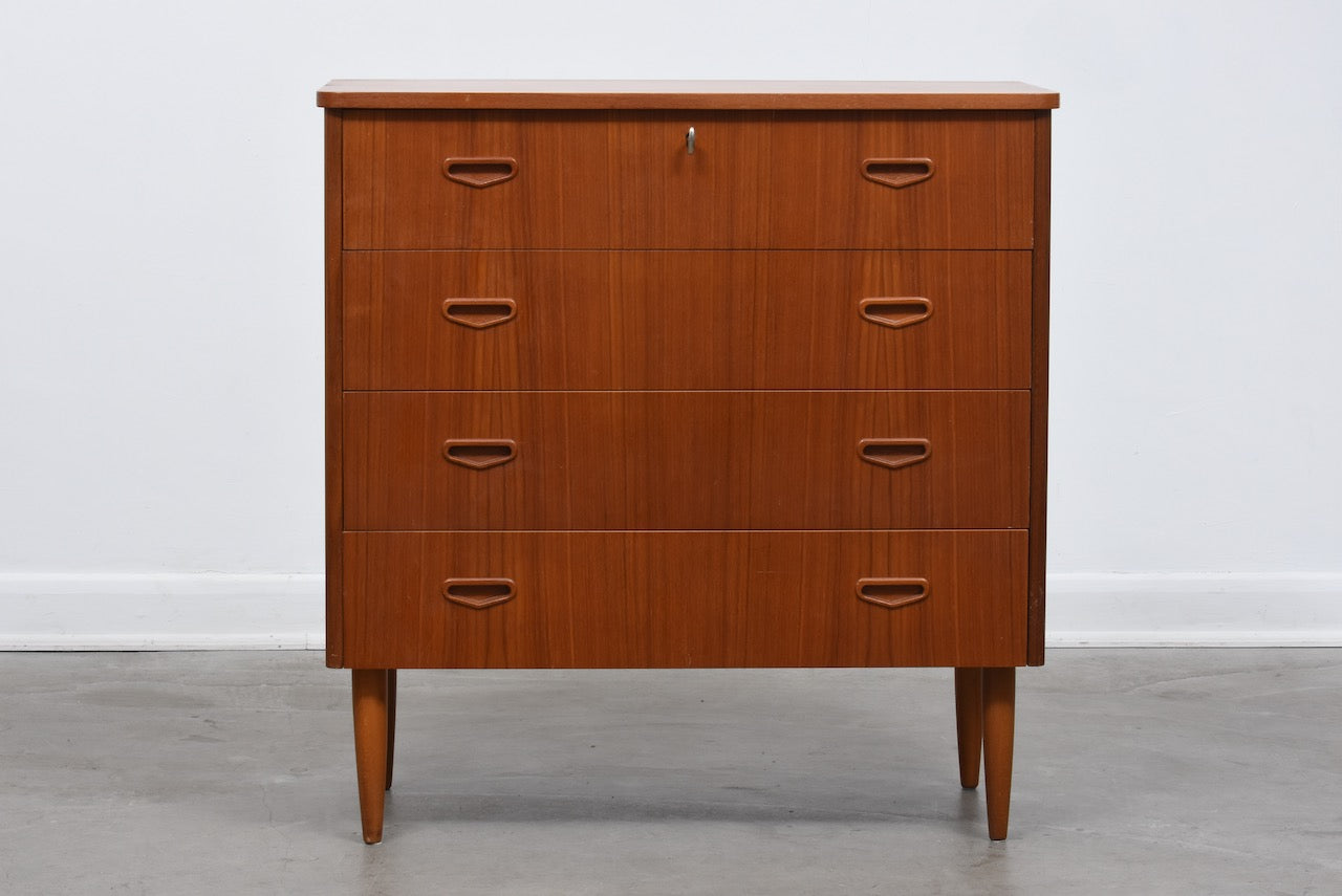 1950s teak chest of four drawers