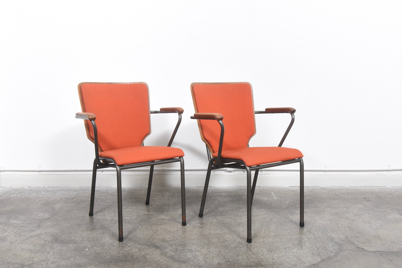 Two available: Teak + steel chair by MH Stålmøbler