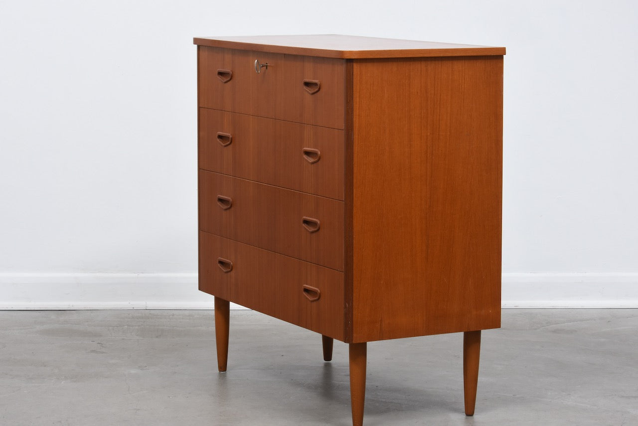 1950s teak chest of four drawers