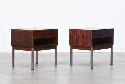 Pair of rosewood bedside tables by Nipu