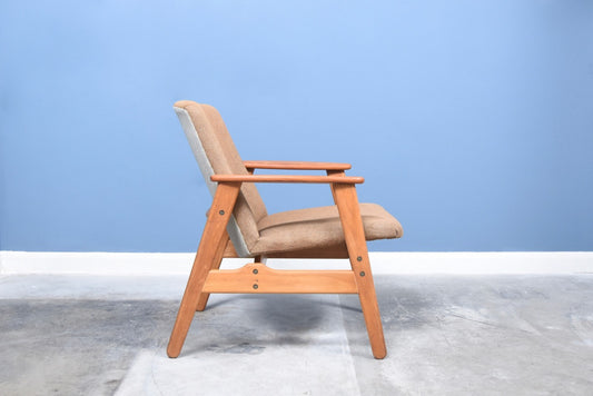 Oak and teak lounge chair