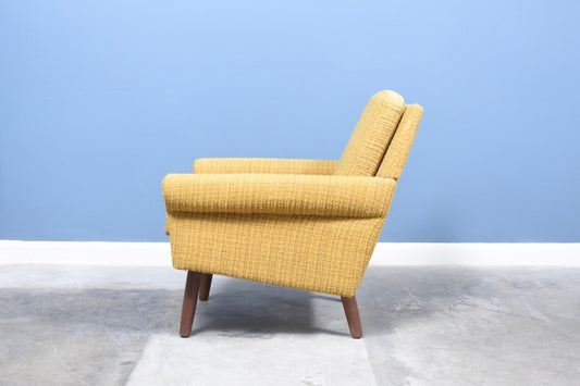 Mustard wool lounge chair