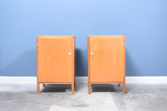 Pair of Swedish pine bedside cabinets
