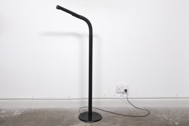 Black floor lamp with adjustable neck