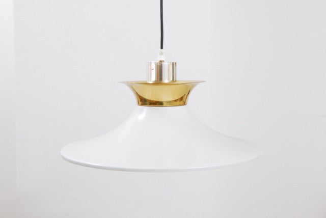 Multi-tiered white and brass ceiling light