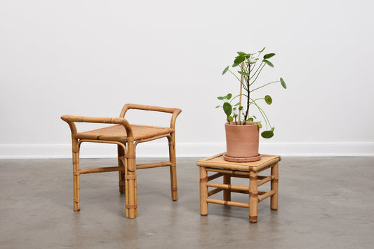 Vintage bamboo stool + table