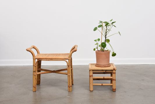 Vintage bamboo stool + table