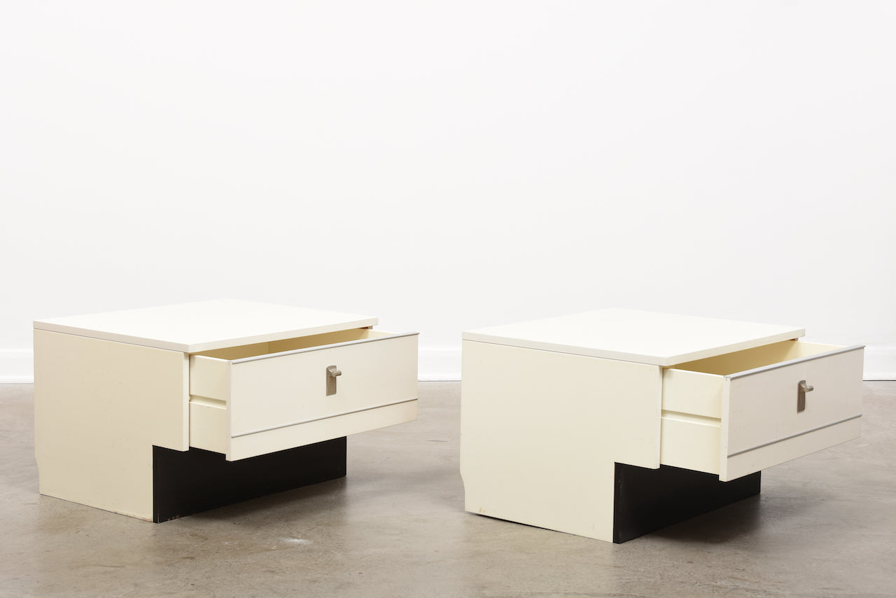 Pair of 1980s bedside tables by DUX