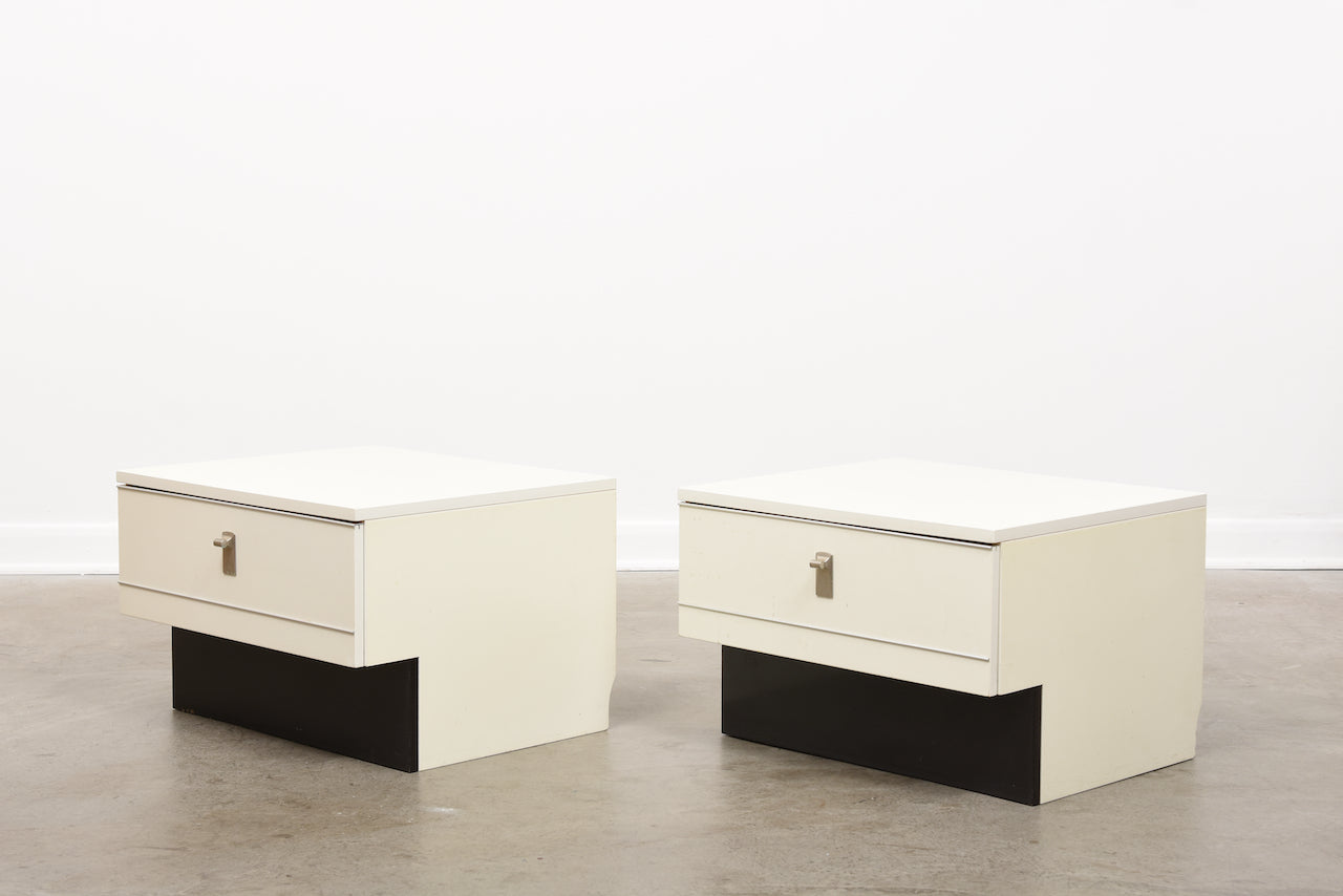 Pair of 1980s bedside tables by DUX