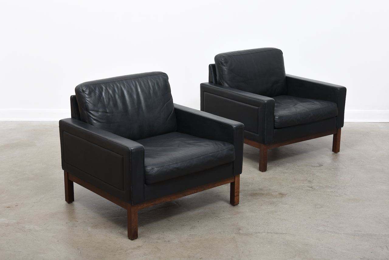 Two available: 1960s leather loungers by ASKO
