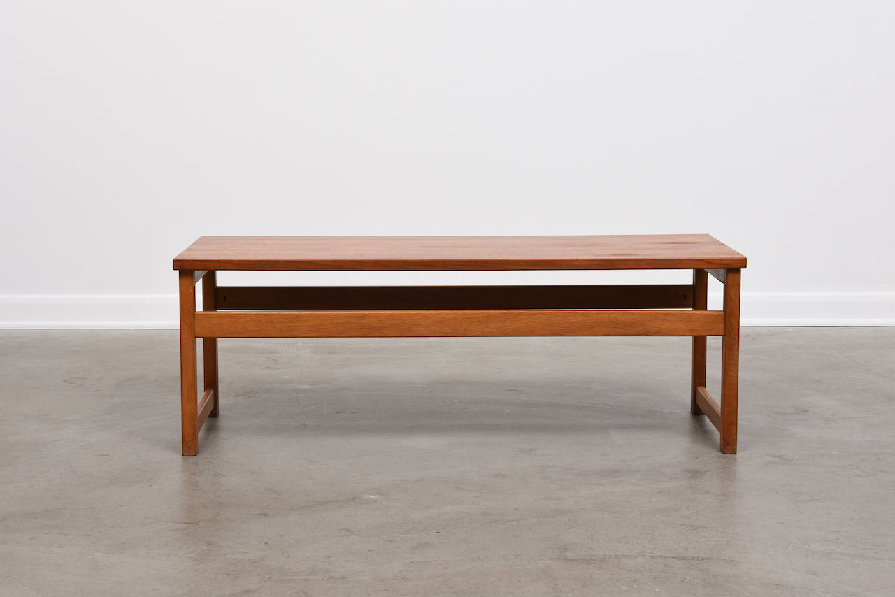 1960s teak + oak bench / coffee table