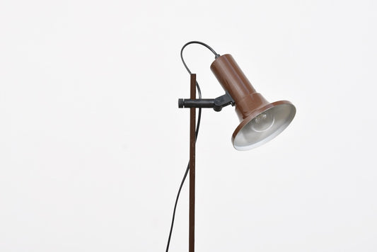 Vintage Danish floor lamp with brown finish