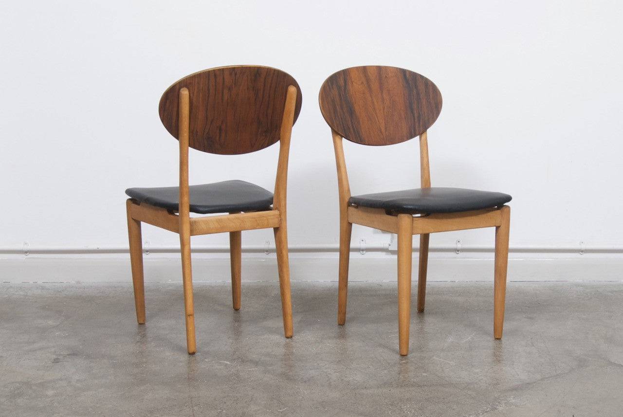 Rosewood and oak dining chairs