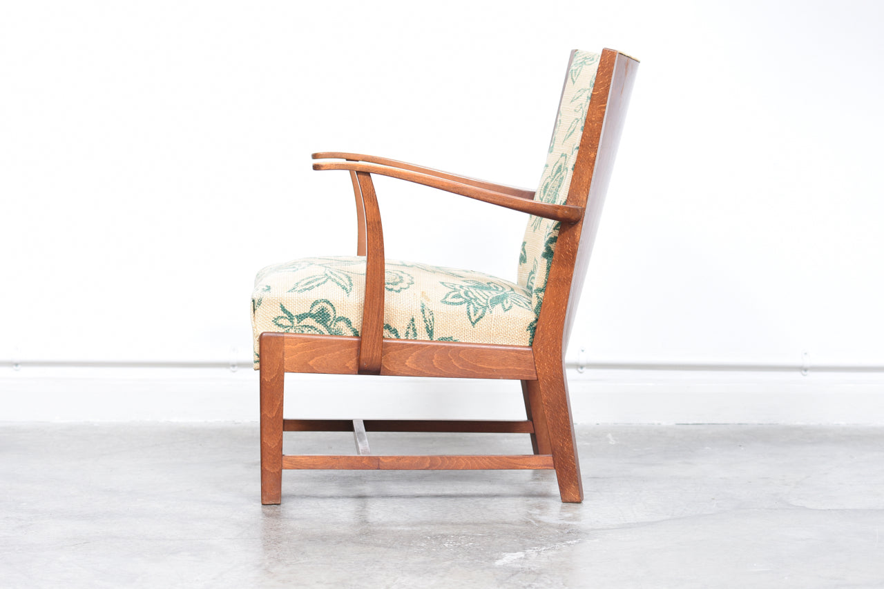 1940s easy chair in beech by Fritz Hansen