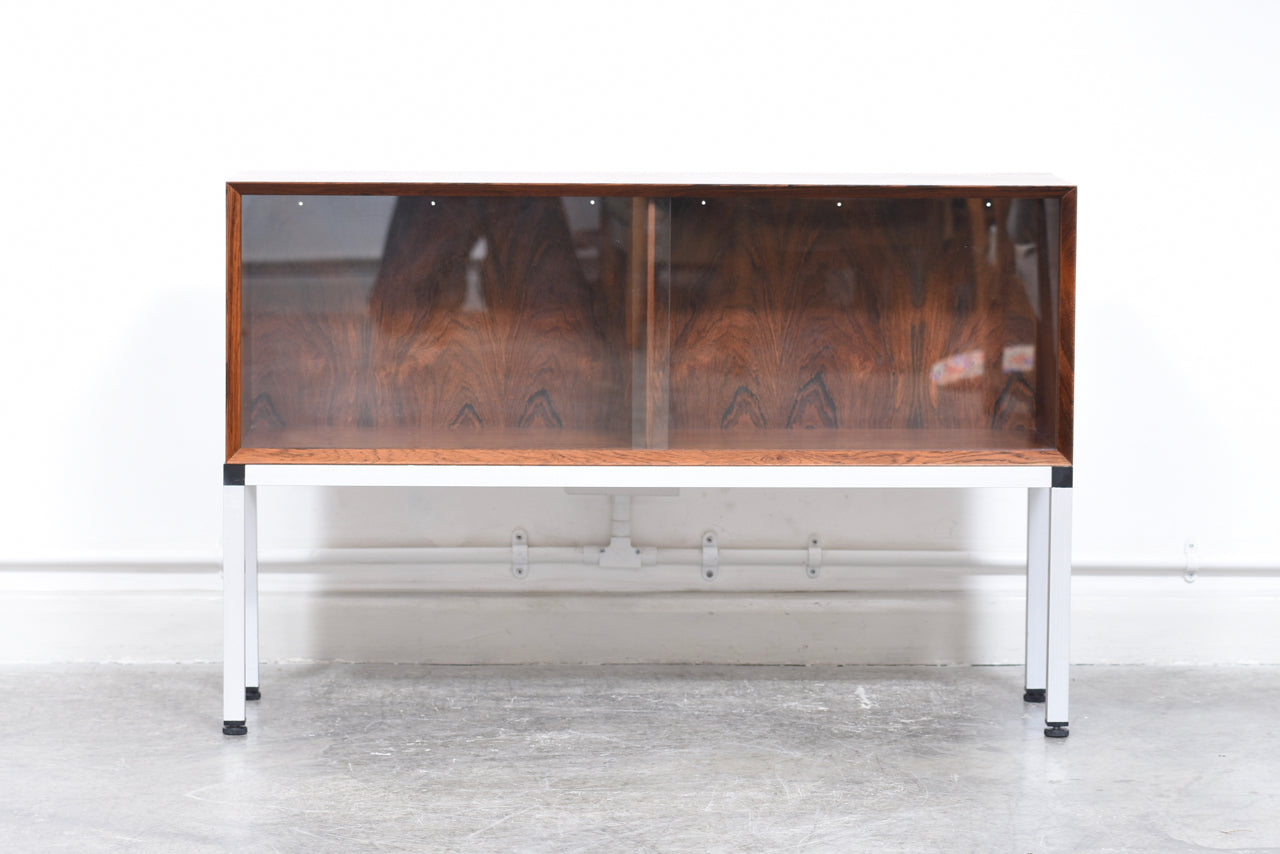 Rosewood + glass cabinet / TV stand