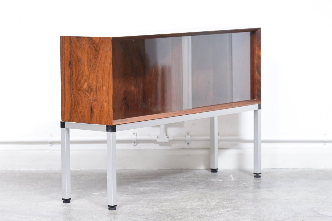 Rosewood + glass cabinet / TV stand