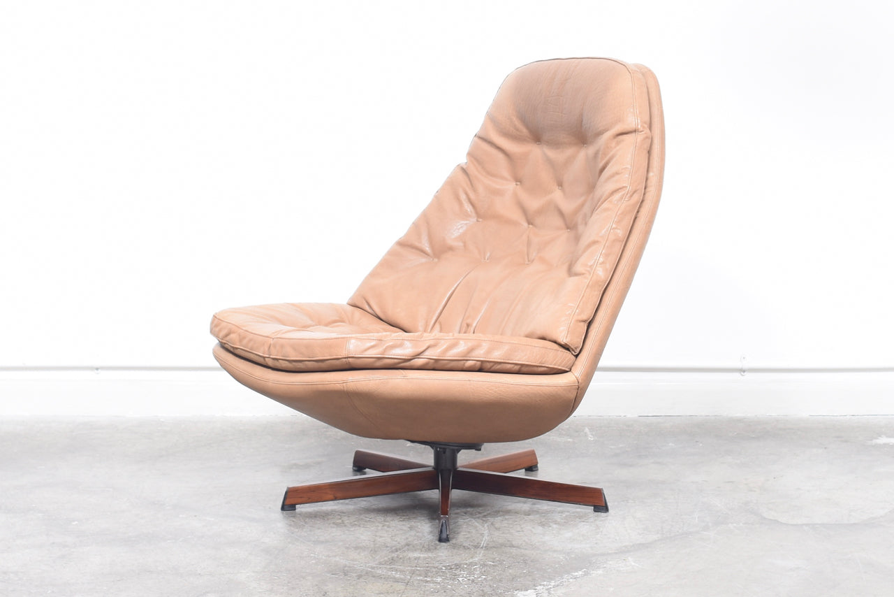 Reclining lounger + ottoman by Madsen & Schubell