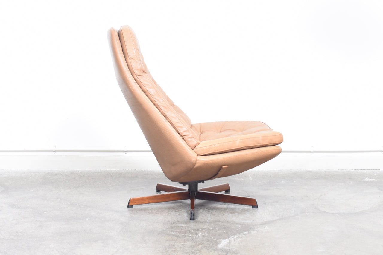 Reclining lounger + ottoman by Madsen & Schubell