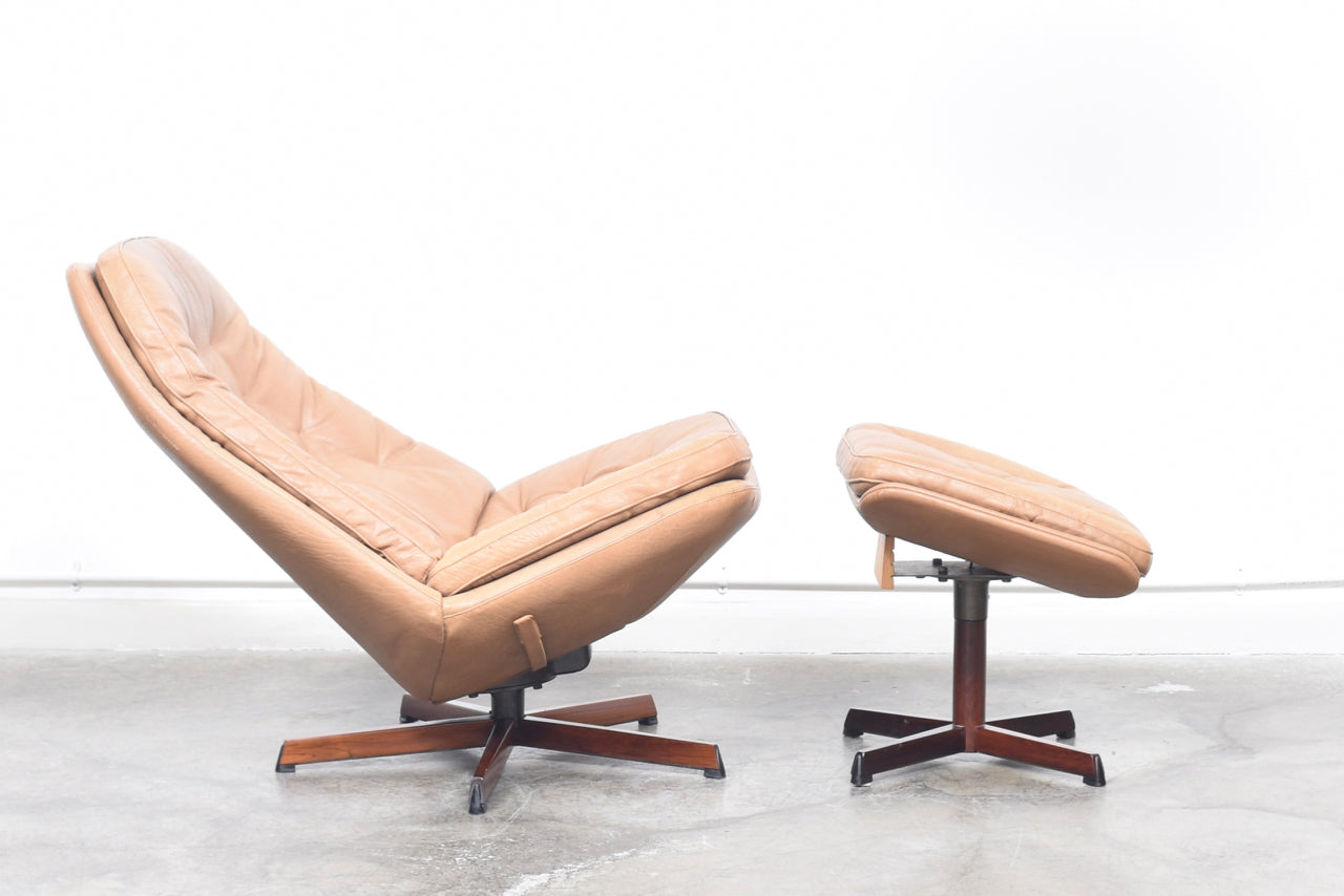 Reclining lounger + ottoman by Madsen & Schubell