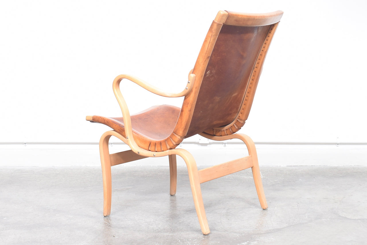 Eva chair by Bruno Mathsson with saddle leather upholstery