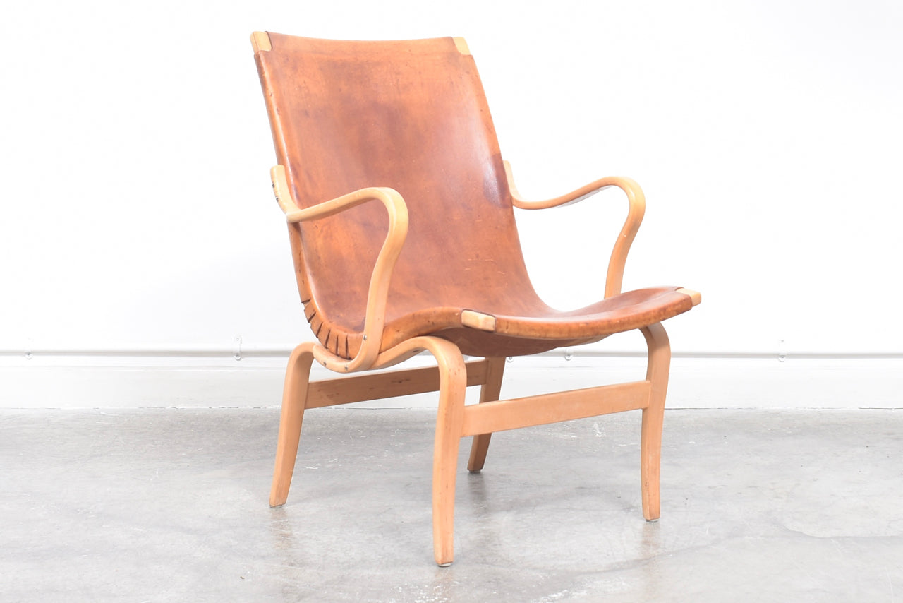 Eva chair by Bruno Mathsson with saddle leather upholstery