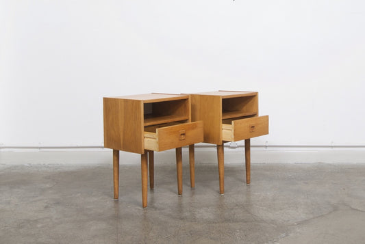 Pair of oak bedside tables