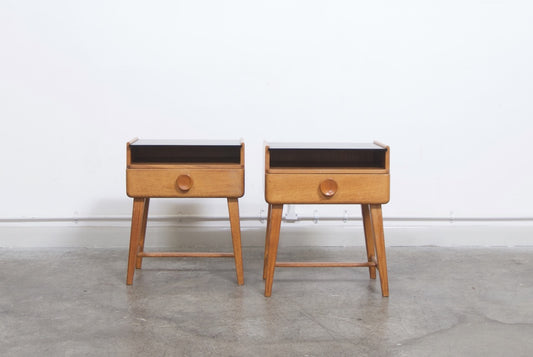 Pair of oak bedside tables