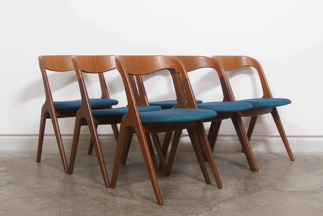 Set of six teak dining chairs by Vamo Mobelfabrik