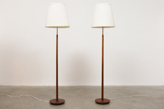 Two available: 1960s Swedish teak floor lamps