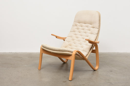 1970s 'Metro' lounger by Sam Larsson - Natural Canvas