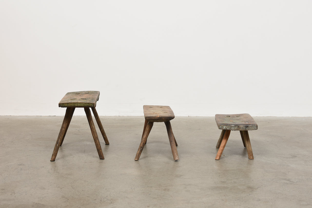 Selection of primitive milking stools no. 2