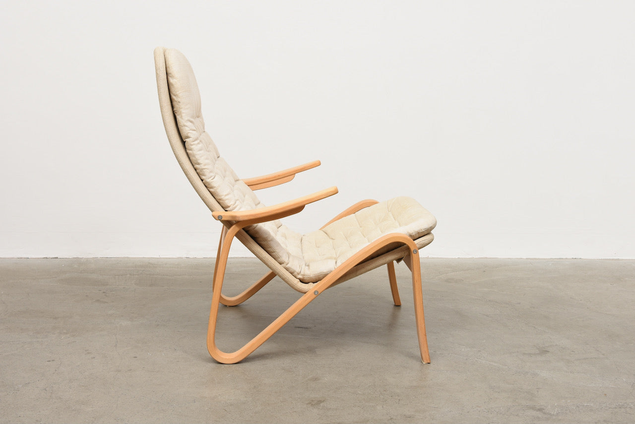 1970s 'Metro' lounger by Sam Larsson - Natural Canvas
