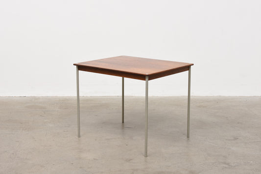 1960s rosewood table on metal legs