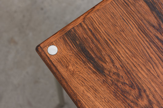 1960s rosewood table on metal legs
