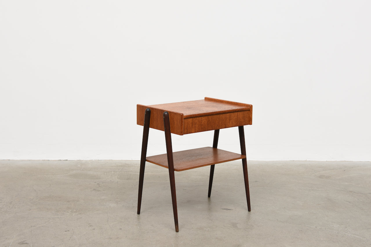Single teak bedside table by AB Carlström & Co