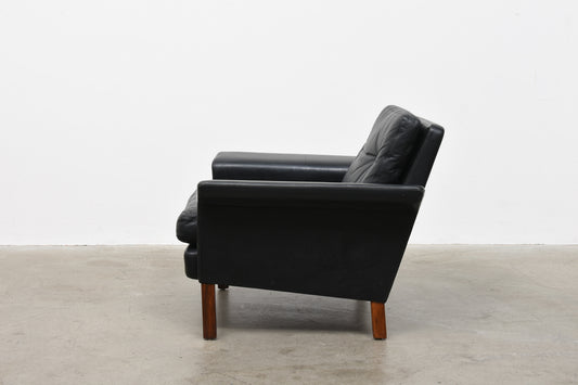 Low back leather lounger by Hans Olsen