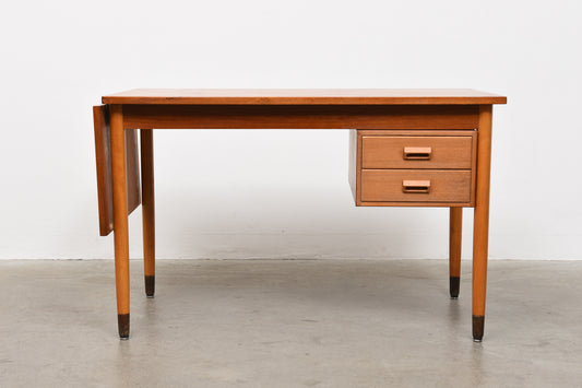 Teak desk with drop leaf