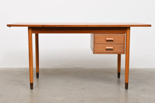 Teak desk with drop leaf