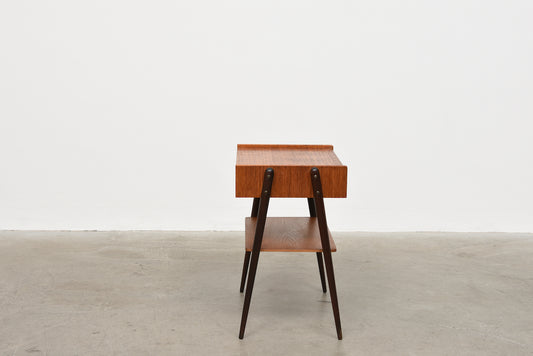 Single teak bedside table by AB Carlström & Co