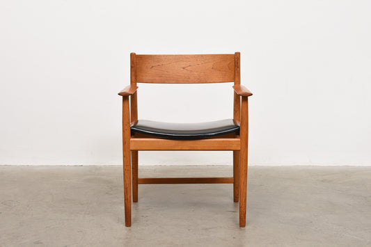 1960s teak + vinyl armchair