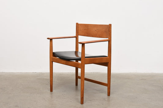 1960s teak + vinyl armchair