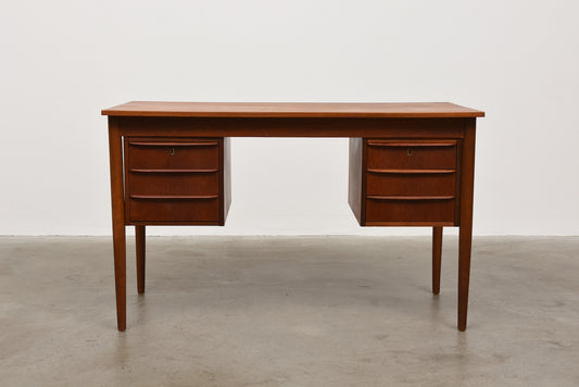 1960s twin pedestal desk in teak